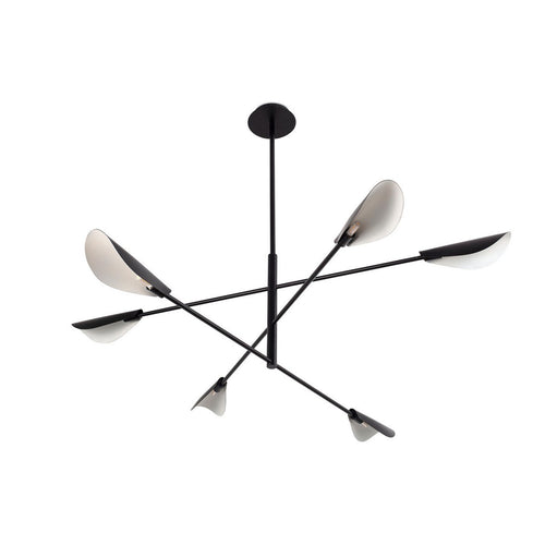 Faro LIGGERA 6-lichts multi-arm hangende plafondlamp mat zwart