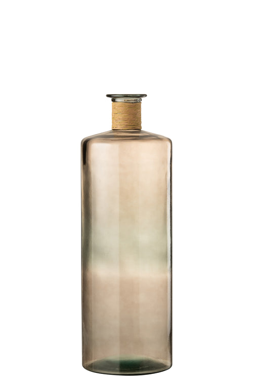 J-Line vaas Safari Breed - glas - lichtbruin - small - 75 cm hoog - vtwonen shop