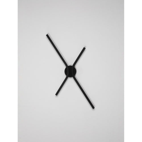 Nova Luce AKRO Geïntegreerde LED-wandlamp, matzwart, Triac dimbaar, 16W, 719lm, 2700-3000-4000K kleurtemperatuur, DIP-schakelaar