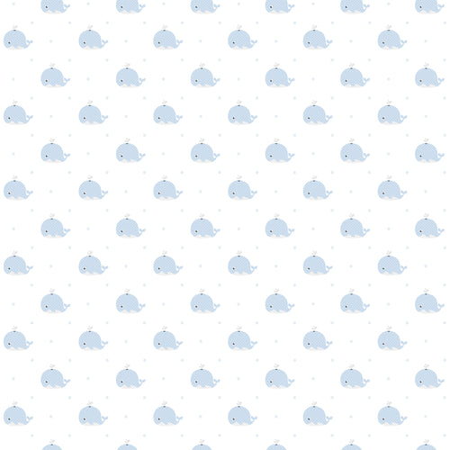 Sanders & Sanders behang walvissen blauw en wit - 53 cm x 10 m - 640563