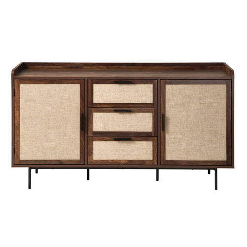 Calicosy - Dressoir JETSON -  Walnootlook & stof 140x39,5x79 cm
