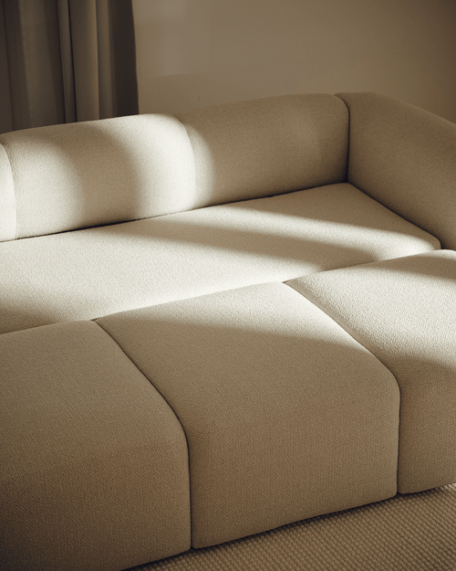 noo.ma Flom 3-zits slaapbank - Desert Beige Bouclé, 140x200 cm slaapfunctie