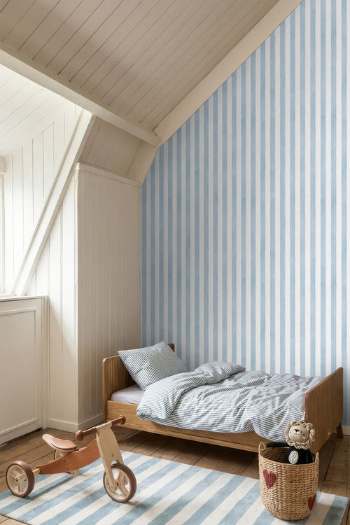 ESTAhome behang strepen blauw en wit - 53 cm x 10.05 m - 131304