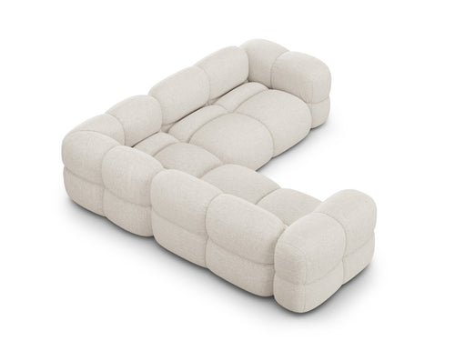 Cosmopolitan Design Symmetrische hoekbank Loretto 4-zits, structurele stof beige - 250x250x68cm