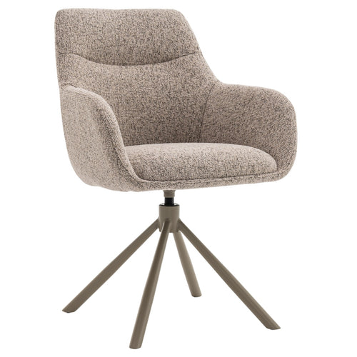 DÉJA Living Eetkamerstoel Noé - Taupe/Taupe - Draaibaar - Set van 2 - vtwonen shop