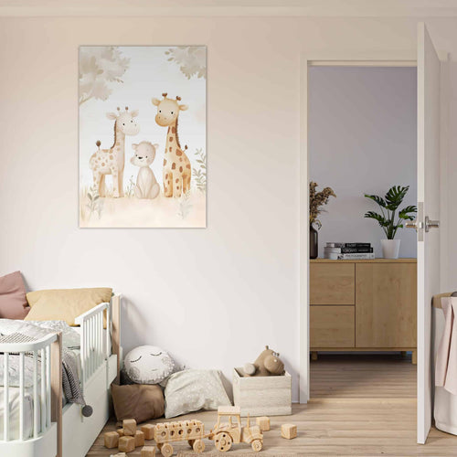 Artfulprints  Giraffen familie pastel   poster 50x70 cm - vtwonen shop