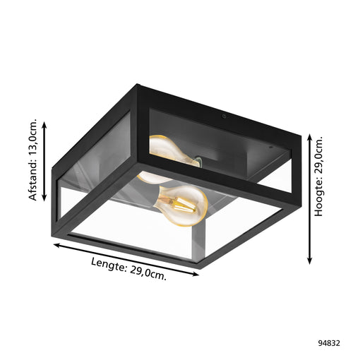 EGLO wandlamp buiten Alamonte 1 - e27 - 29 cm - zwart - vtwonen shop
