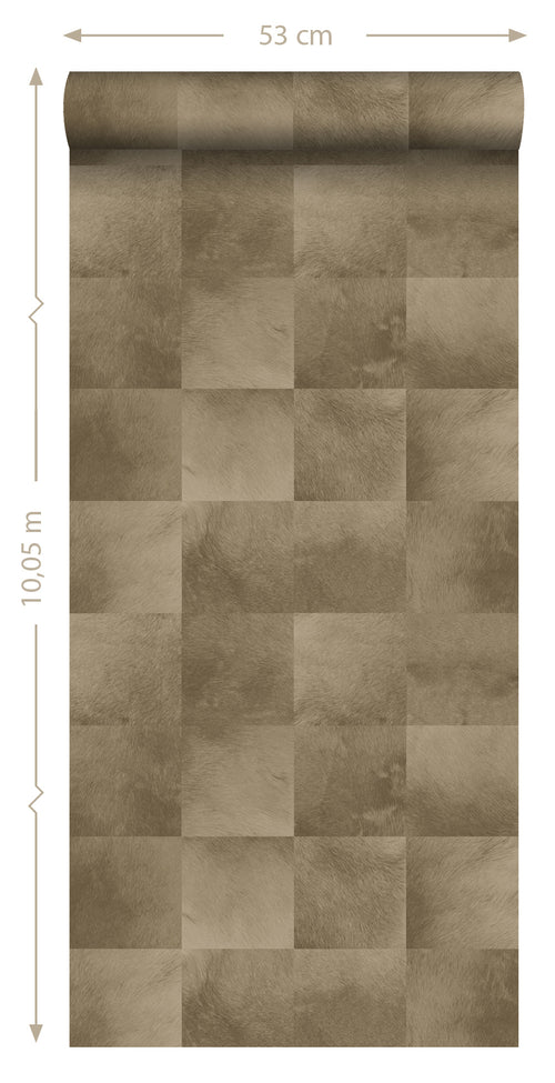 ESTAhome behang dierenhuid donker beige - 53 cm x 10.05 m - 139182