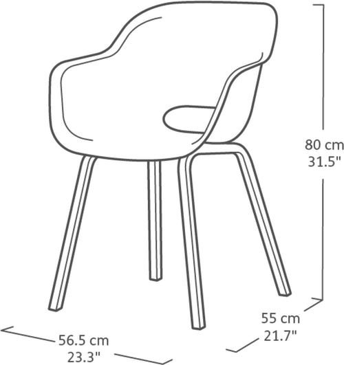 Keter Noa Tuinstoel - 2 stuks - 55x56,5x80cm - metalen frame - Zwart