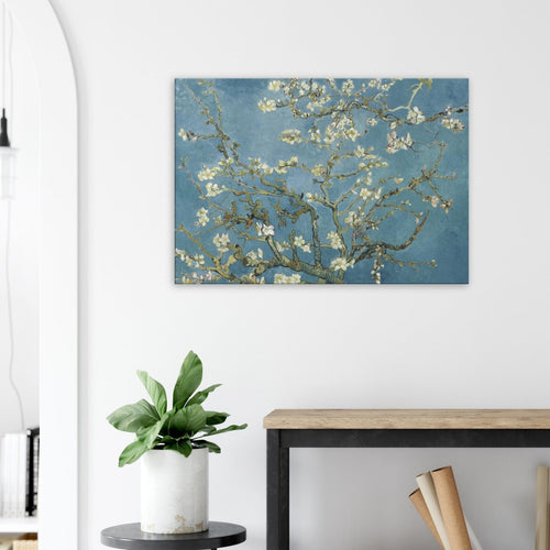 Artfulprints Canvas Vincent van Gogh - Amandelbloesem canvas - 70x50 cm - Blauw