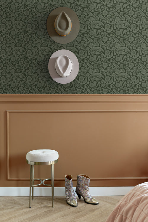 ESTAhome behang bloemmotief donkergroen - 53 cm x 10.05 m - 139787 - vtwonen shop