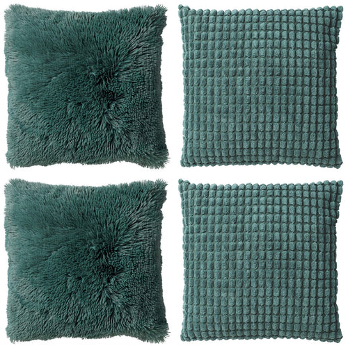 Dutch Decor - KUSSENSET - 4-delig - Cosy Favourites - 45x45 cm - inclusief binnenkussens - groen - vtwonen shop