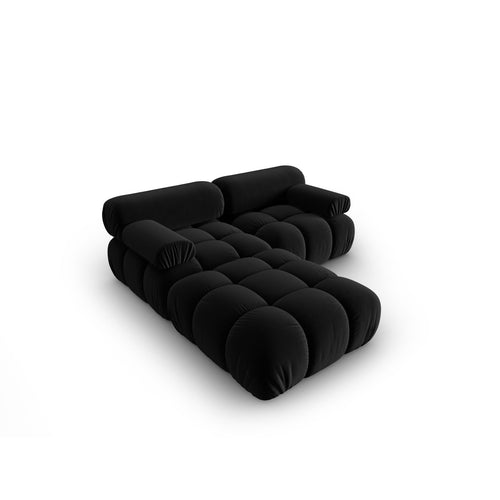 Cosmopolitan Design - Modulaire bank Cortina 3-zits, flueel zwart - 188x188x70cm