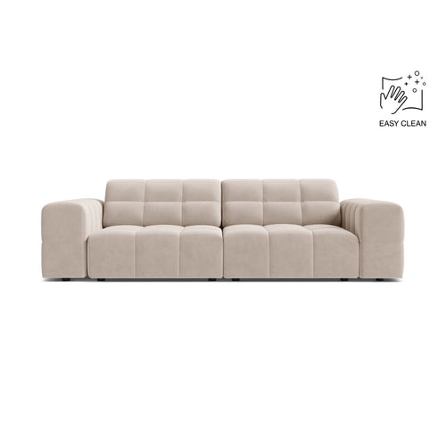 Cosmopolitan Design - Bank Chicago 3-zits, flueel lichtbeige - 102x212x78cm