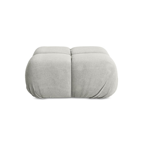 LaMiaSofa Poef Sanremo - chenille stof - lichtgrijs - 95x95x41