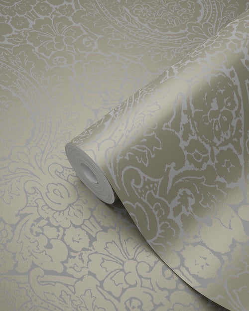 Origin Wallcoverings behang ornamenten taupe en glanzend brons - 53 cm x 10,05 m - 345429 - vtwonen shop