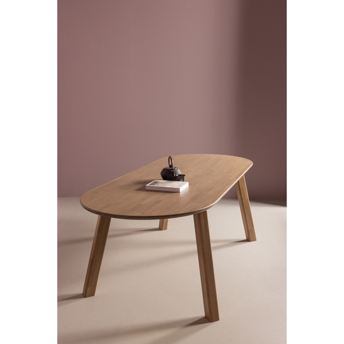 WOOOD eettafel ovaal vingerlas Tablo - Eiken - Pebble Grey - 220x90 - vtwonen shop