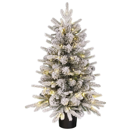 Black Box Trees Kunstkerstboom Grimshaw met Sneeuw H90 x D61 cm - Kunstboom met Pot - Kunst Kerstboom voor Binnen - 120 Tips - Groen