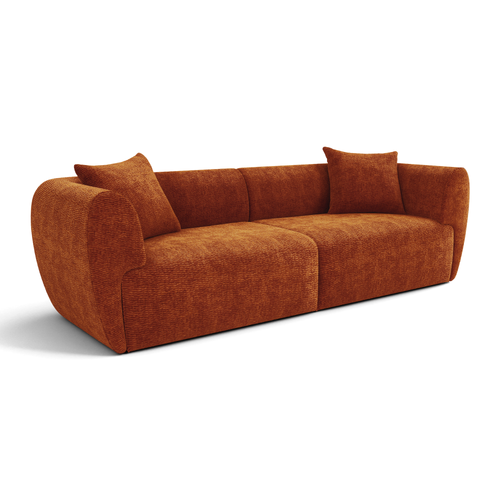 Sia Home - Rechte bank CÔME - Fluweel met structuur - Terracotta - 230cm