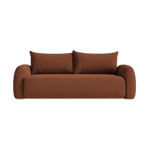 LaMiaSofa 3-zits slaapbank Amalfi - textuurstof - terracotta - 250x112x90