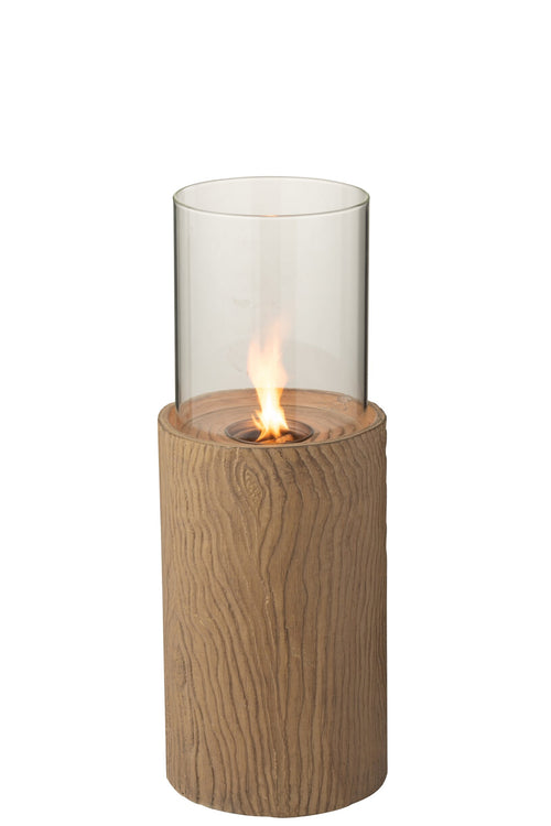 J-Line vuurschaal Trunk Rond - magnesium - bruin