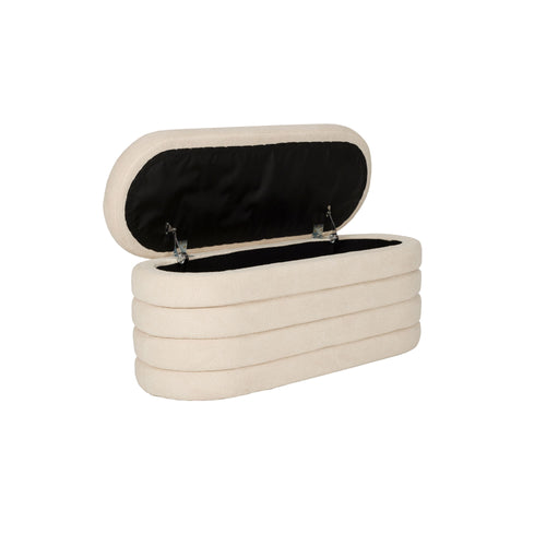 Housecraft Living Zuma bankje Bouclé Wit/ Beige - vtwonen shop