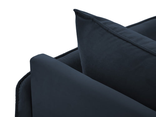 Cosmopolitan Design rechter chaise longue Vienna flueel, donkerblauw - 170x110x95cm