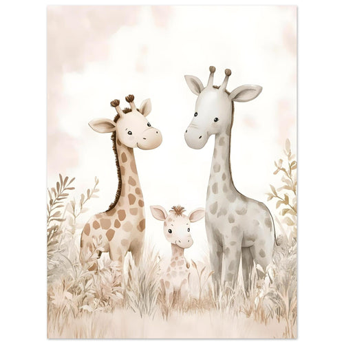 Artfulprints  Giraffen familie   poster 30x40 cm - vtwonen shop