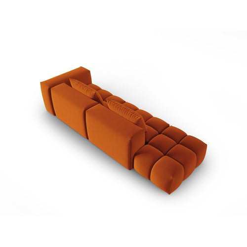 Cosmopolitan Design - Linker modulaire bank Verona 4-zits, flueel terracotta - 85x265x70cm