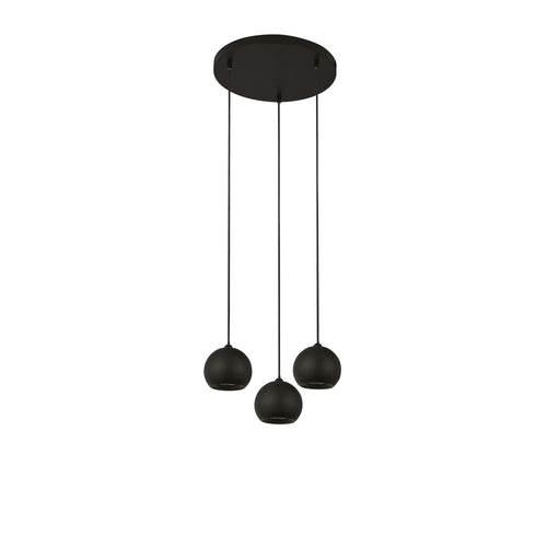 Searchlight hanglamp Eindhoven - 3 lichts - 39  x 200   cm - zwart