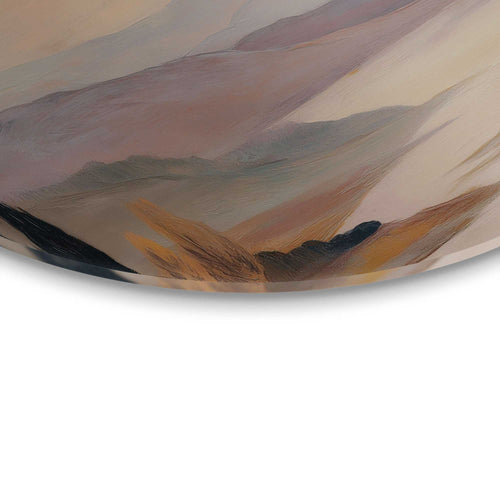 Reinders Landschap I glasschilderij -  bruin - woonkamer - Ø 70cm