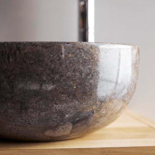 Tikamoon Marmeren waskom in lichtgrijs ∅ 40 cm - Grijs
