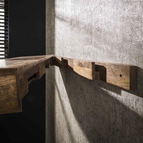 Giga Meubel Wandplank Sleek - Naturel Hout - 168x35x10cm - vtwonen shop