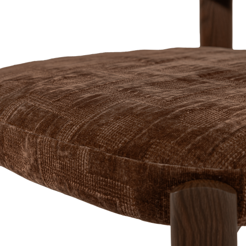 WOOOD eetkamerstoel Foon - 3d Structuurstof - Bruin - Set Van 2 - 81x48x55