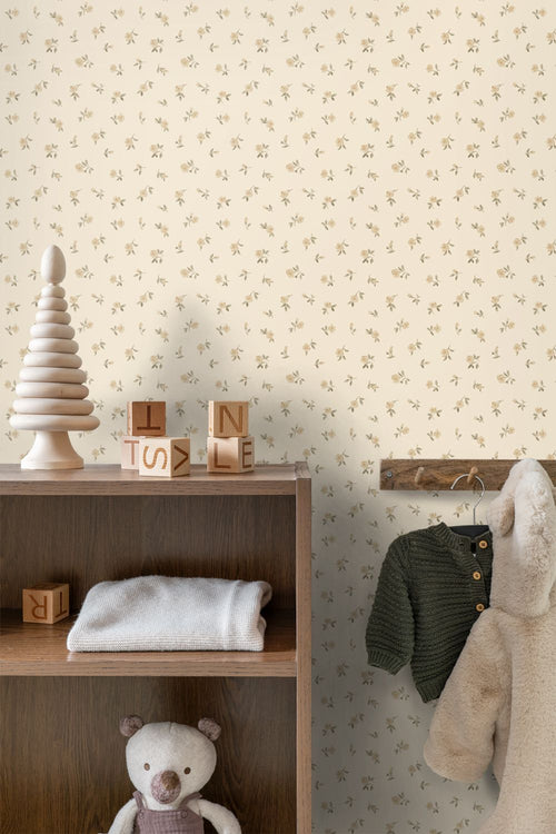 ESTAhome behang vintage bloemetjes geel - 50 x 900 cm - 132220