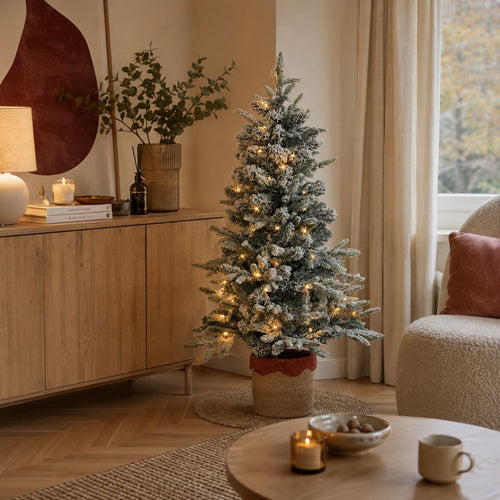 Black Box Trees Kunstkerstboom Grimshaw met Sneeuw H120 x D60 cm - Kunstboom met Pot - Kunst Kerstboom voor Binnen - 206 Tips - Groen