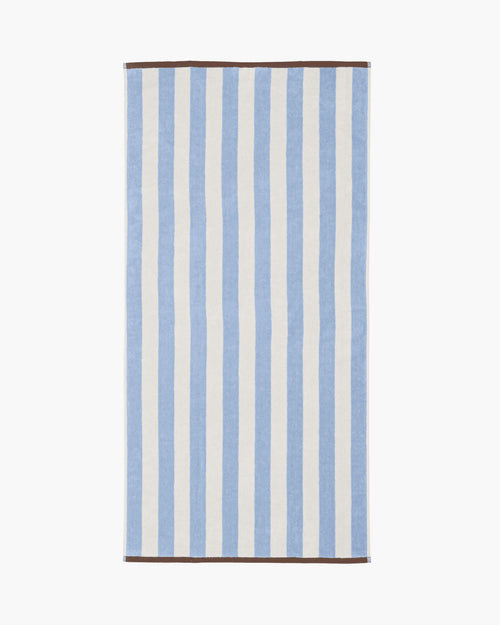 noo.ma Gobo badhanddoek - Baby Blue, gestreept, 140 x 70 cm