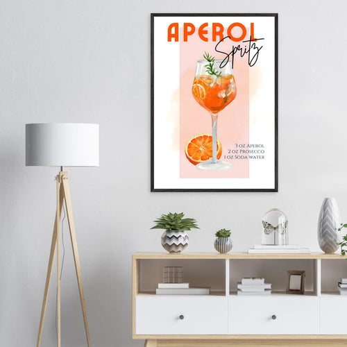 Artfulprints Poster Aperol Spritz - Pink   - A4 21x29.7 cm - Roze