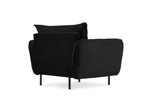 Cosmopolitan Design Fauteuil Vienna flueel, zwart - 94x97x95cm