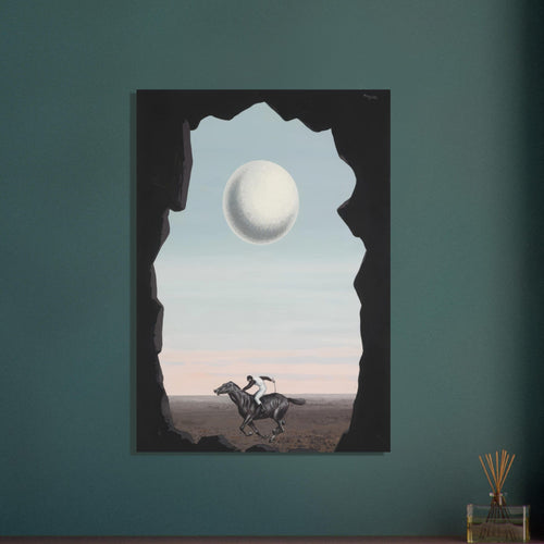 Artfulprints Poster met Lijst René Magritte - Le jockey perdu   - 70x100 cm - Blauw