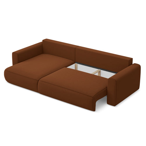 LaMiaSofa hoekbank links Perugia - velours - terracotta - 278x149x82