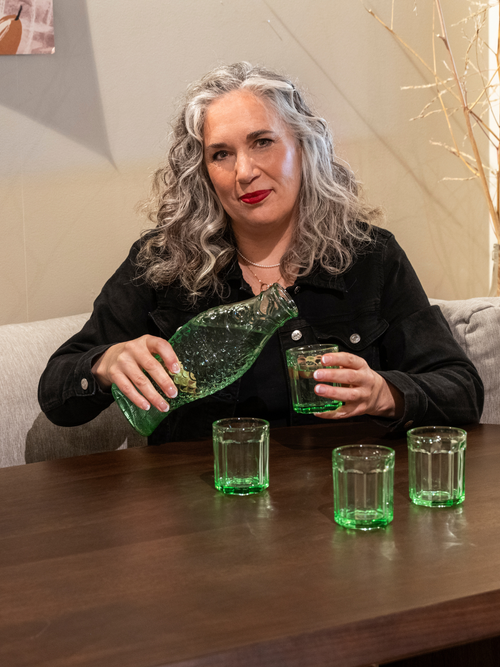 Serax Set karaf met 2 glazen M groen Fish & Fish - vtwonen shop