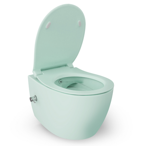 Isvea Wc Toilet Badkamer Hangend Bidet Mint Groen Inclusief Softclose Toiletbril - vtwonen shop