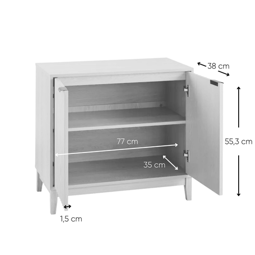Calicosy - BOLOGNE Dressoir 2 deuren - Licht hout - 40x80x72 cm