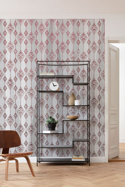 Sanders & Sanders fotobehang 3D grijs en rood - 200 x 280 cm - 611816