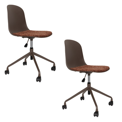 Housecraft Living Roxanne Bureaustoel Bruin - Set van 2