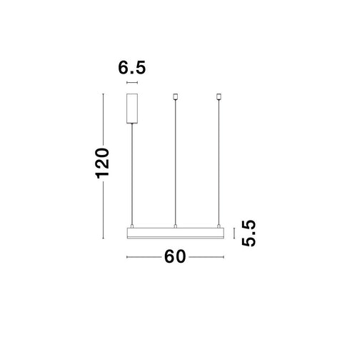 Merano Argentia Geïntegreerde LED-plafondlamp Sandy Zwart Aluminium LED 40W 2800Lm 3000K 60