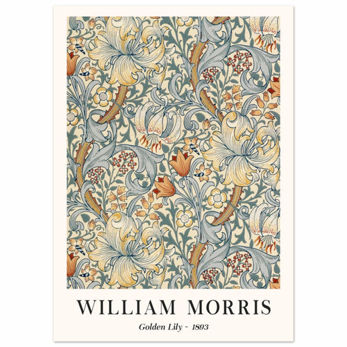 Artfulprints Poster William Morris - Golden lilly 1893   - 50x70 cm - Groen