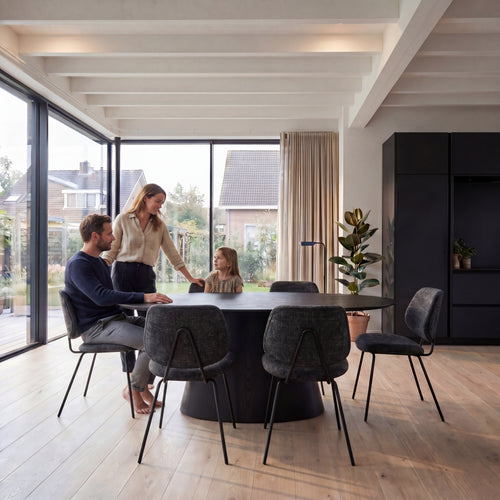 Furnhouse eettafel Tango - Zwart - 160x90 cm