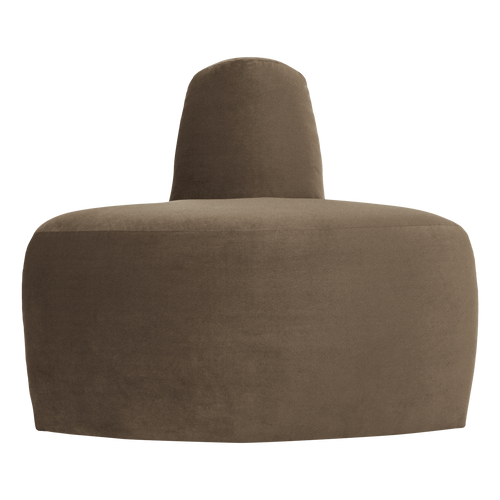 WOOOD eetbank hoek rond rugleuning Mojo Base - Velvet - Taupe - 83x76x76